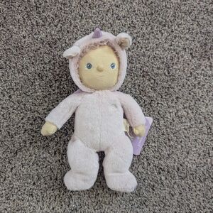 Plush Unicorn Doll - Cream and Purple